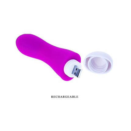 Vibe Ian Pink 30-function curved silicone G-spot vibrator with USB plug, rechargeable design for comfortable solo or partnered use.