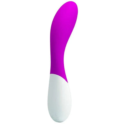 Vibe MC18 Master Orgasm Pink vibrator with seven functions for customizable pleasure, USB rechargeable design in vibrant pink and white.