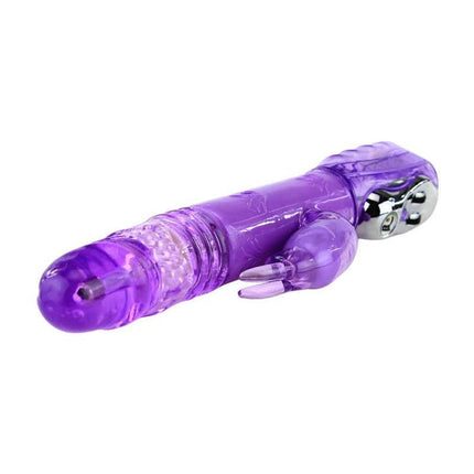 Vibe Purple discreet flexible vibrator for internal and external stimulation, crafted in the USA, shown in close-up angle.