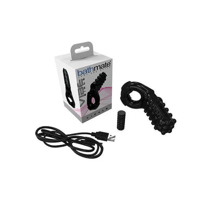 Vibe Ring Tickle package including flexible vibrating ring, 3-speed bullet, and USB charger for enhanced couple's pleasure