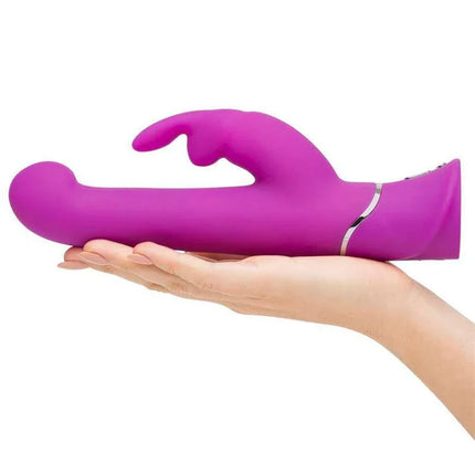 Purple Vibe Rotator Beaded G-Spot Purple vibrator held in hand, showcasing dual-motor design for clitoral and G-spot stimulation.