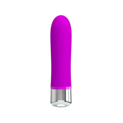 Vibe Sampson Silicone Purple premium vibrator with elite silicone, compact design, polished ABS base for customizable solo pleasure.