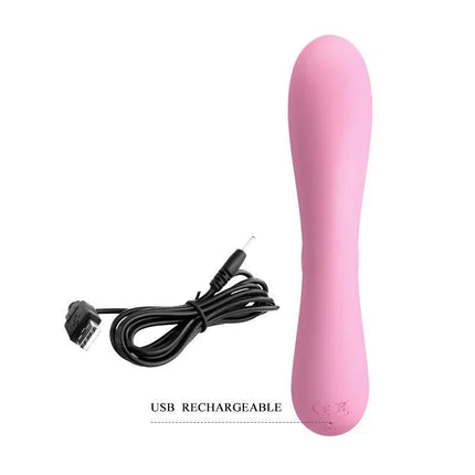 Vibe Smart Hugo Memory Function silicone vibrator with USB recharging cable for G-spot and clitoral stimulation.