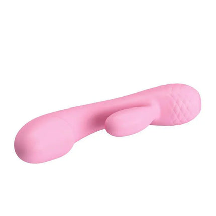 Vibe Smart Ron ergonomic dual-motor vibrator for G-spot and clitoris stimulation, soft silicone in pink