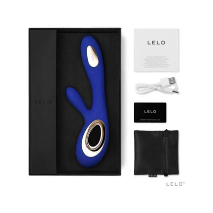 Vibe Soraya Wave Midnight Blue vibrator with accessories in packaging