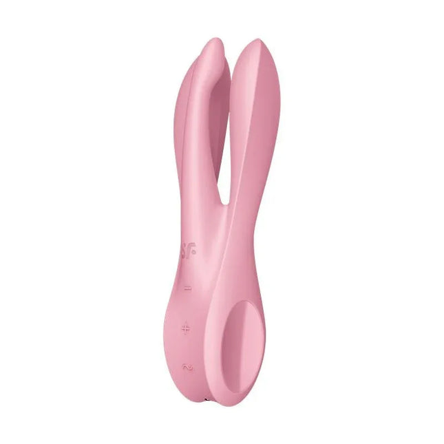 Vibe Threesome 1 Pink contact vibrator with three arms, designed for clitoris and labia stimulation, flexible and powerful.
