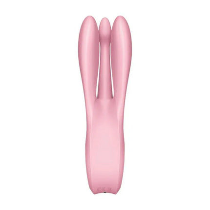 Vibe Threesome 1 Pink contact vibrator with three flexible arms for clitoris and labia stimulation