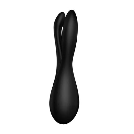 Vibe Threesome 2 Black contact vibrator for clitoral and labia stimulation with flexible arms and powerful motor.