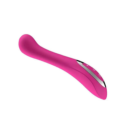 Vibe Touch Fuchsia silicone massager with ergonomic design, featuring 7 vibration functions for personalized pleasure and comfort.