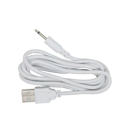 White USB charging cable for Vibe Troy USB Silicona Purple, compatible with the silicone vibrator for convenient power access.