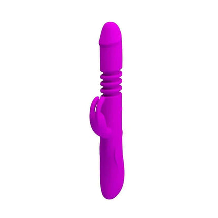Vibe Ward Purple multi-function vibrator with 12 vibration and 4 rotation modes, featuring bunny ears and USB rechargeable design.