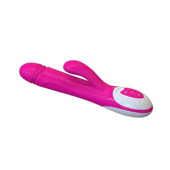 Vibe Wave Fuchsia dual-action vibrator with high-quality silicone and dual rotation cores for enhanced pleasure.
