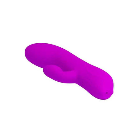 Vibe with Clitoris Sucker, premium silicone vibrator with clitoral stimulator and curved shaft for dual stimulation, vibrant purple color