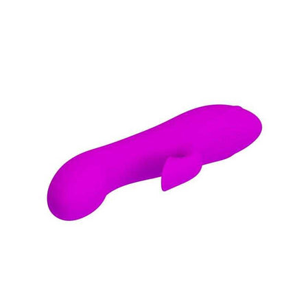 Purple silicone Vibe with Clitoris Sucker featuring a suction cup and curved shaft for dual stimulation.