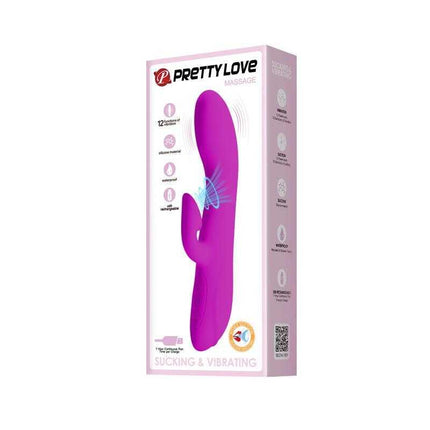 Vibe with Clitoris Sucker in box showing dual stimulation features and premium silicone design for immersive experience.