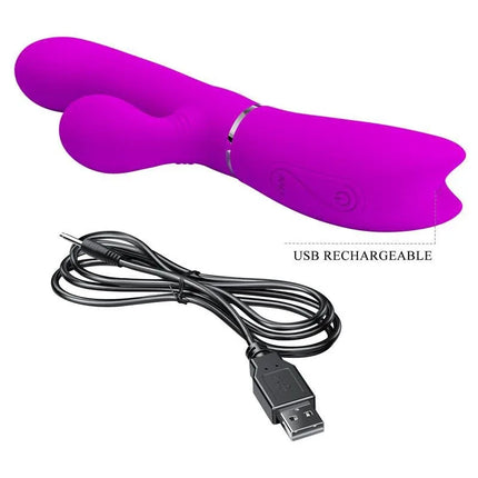 Vibe with Licking dual-action USB-rechargeable vibrator with 12 vibration functions for precise G-spot targeting and dual stimulation.