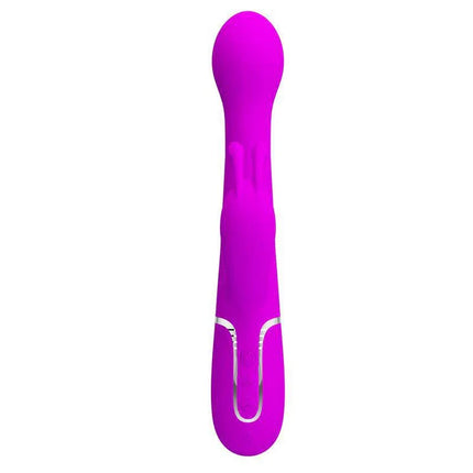 Vibe with Thrusting and Rotating Beads Dejon Pink dual-motor vibrator for internal and external stimulation.