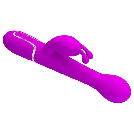 Vibe with Thrusting and Rotating Beads Dejon Pink dual-motor vibrator for customizable adult pleasure, sleek body-safe design.