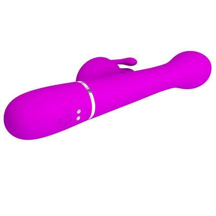 Vibe with Thrusting and Rotating Beads Dejon Pink dual-motor vibrator for internal and external stimulation