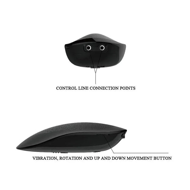 Close-up of Vibe with Thrusting and Rotating Function Thunder Up with control line connection points and movement buttons highlighted.