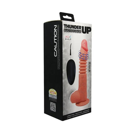 Packaging of Vibe with Thrusting and Rotating Function Thunder Up showing its features and realistic design.