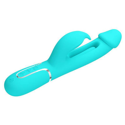 Vibe with Tongue Kampas Green premium rechargeable vibrator with dual motors for customized pleasure