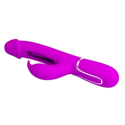 Vibe with Tongue Kampas Pink, rechargeable dual-motor vibrator for customizable pleasure, luxury pink styling, intense stimulation.