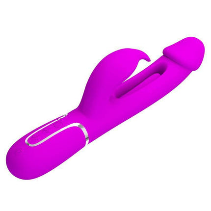Vibe with Tongue Kampas Pink rechargeable dual-motor vibrator for customizable pleasure in luxury pink styling.