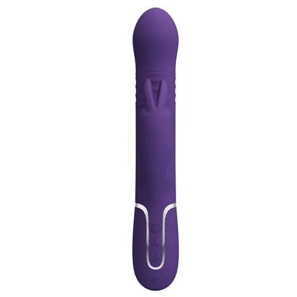 Vibe wt Thrusting, Rotation Beads Twinkled rabbit vibrator in purple with dual motors and 7 vibration functions for enhanced pleasure.