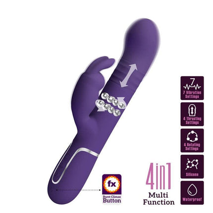 Vibe wt Thrusting, Rotation Beads Twinkled featuring rabbit design with dual motors and 7 vibration functions for enhanced pleasure.