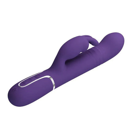 Purple Vibe wt Thrusting, Rotation Beads Twinkled Rabbit Vibrator with dual motors for enhanced pleasure
