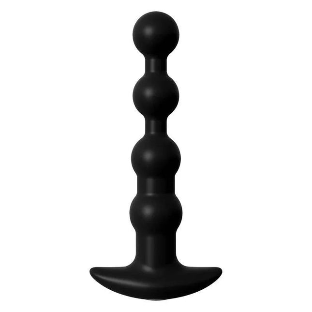 Sleek Vibrating Anal Beads Black made of premium silicone for safe and versatile adult play, featuring USB rechargeability.