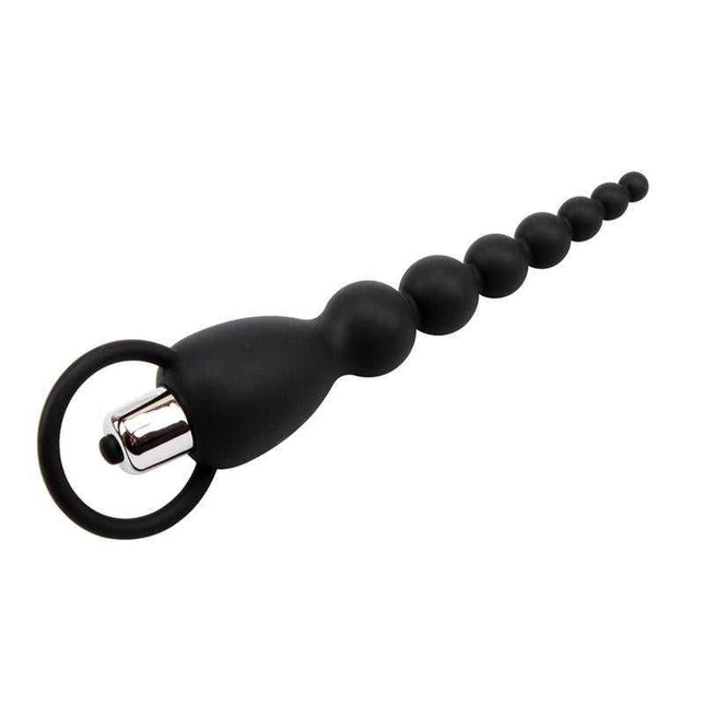 Vibrating Anal Chain Elite Power 19.5 cm Silicone Black with sleek design for versatile stimulation and customizable pleasure.