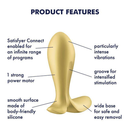 Vibrating Anal Plug with APP Satisfyer Connect Intensity Plug featuring ergonomic design and intense vibrations for personalized pleasure