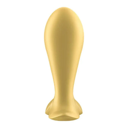 Golden Vibrating Anal Plug with APP Satisfyer Connect Intensity Plug, ergonomic unisex design for personalized pleasure.