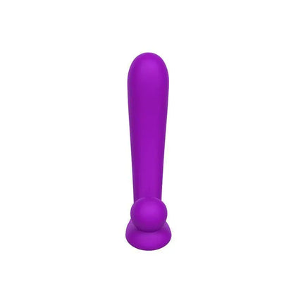 Vibrating Anal Plug with Remote Control USB Rechargeable in purple, made from silky silicone for comfortable dual-motor stimulation.