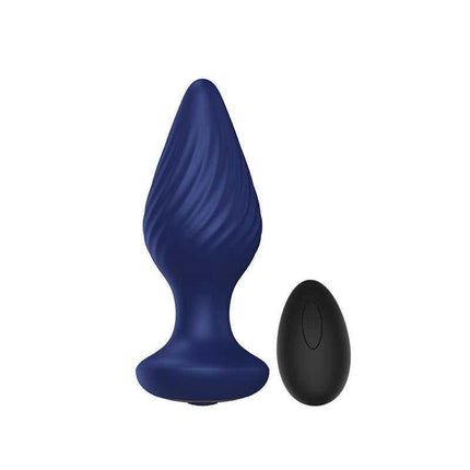Vibrating Anal Plug with Remote Control featuring unique spiral design for enhanced pleasure and hands-free stimulation.