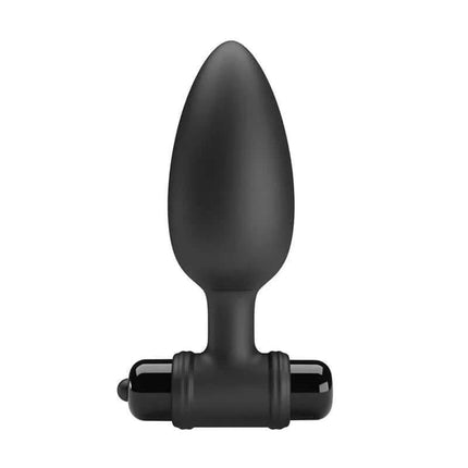 Black Vibrating Anal Plug with bullet base, 10 vibration modes for customizable stimulation