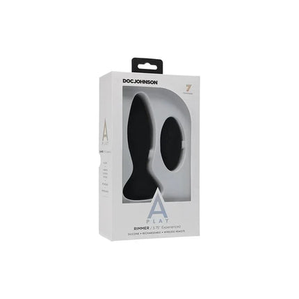 Packaging of Vibrating and Rotating Butt Plug Rimmer Experienced Black.