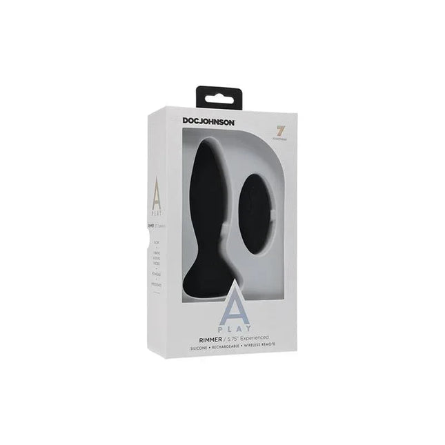 Packaging of Vibrating and Rotating Butt Plug Rimmer Experienced Black.