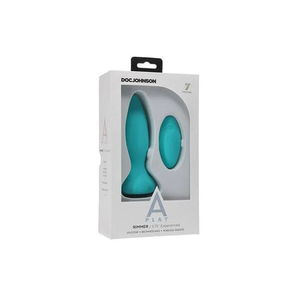 Vibrating and Rotating Butt Plug Rimmer Experienced Turquoise in packaging