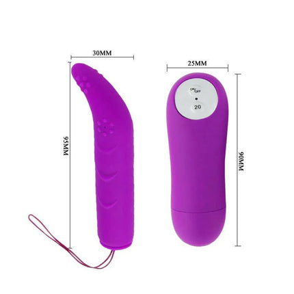 Vibrating Buller Magic x20 Purple with remote, featuring compact design and 20 functions for customizable pleasure.