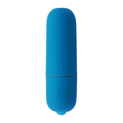 Vibrating Bullet 10 Functions Blue by Moove, a small and powerful vibrator with soft, silky material for enhanced pleasure.