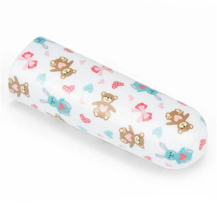 Vibrating Bullet Bear with teddy bear and heart print, USB-rechargeable, compact design for discreet pleasure.