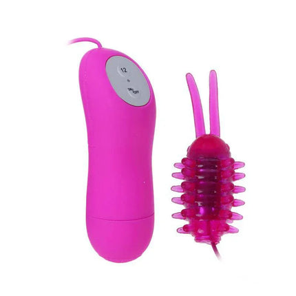 Vibrating Bullet Cute Secret Pink with remote control for clitoral stimulation, ribbed silicone texture, compact and discreet design