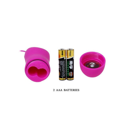 Vibrating Bullet Cute Secret Pink in parts with 2 AAA batteries, showcasing compact design and ribbed texture for enhanced stimulation.