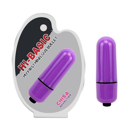 Vibrating Bullet Hi-Basic 5.8 x 1.8 cm Purple in packaging with product visible.