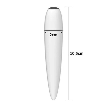 Vibrating Bullet IJOY White, USB-rechargeable stimulator, 10.5 cm by 2 cm size, white color, compact pleasure device with 10 vibration modes.