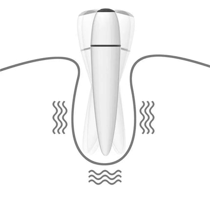 Vibrating Bullet IJOY White USB-rechargeable stimulator in white, featuring 10 vibration modes and compact design for discreet pleasure.