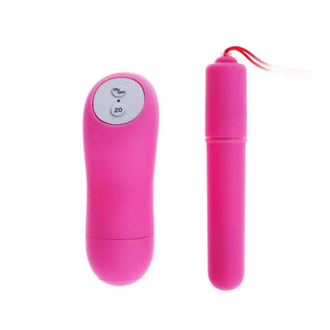 Vibrating Bullet Magic x20 Purple with remote control, ergonomic design, 20 customizable vibration patterns, perfect for solo or shared use.